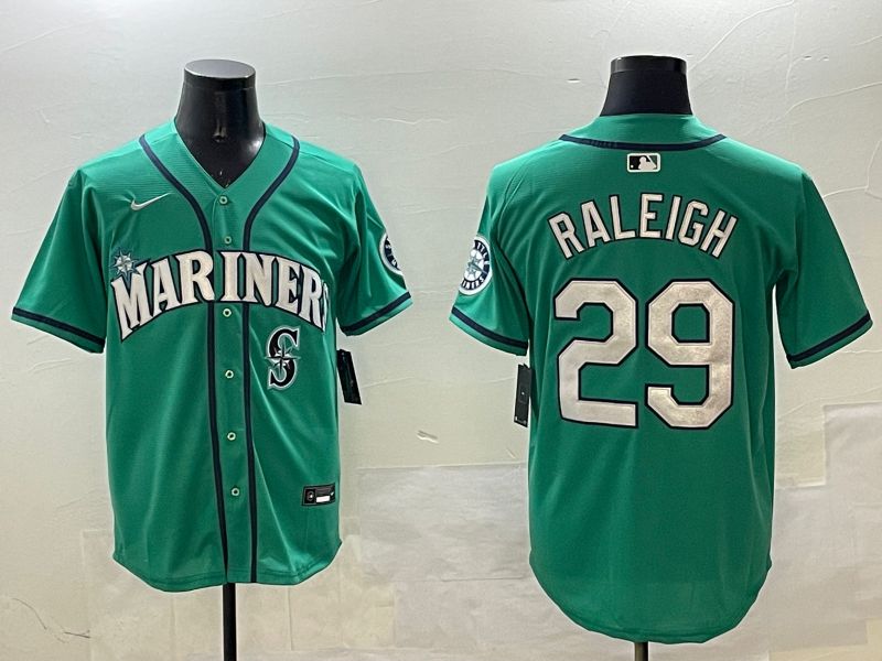 Men Seattle Mariners 29 Raleigh Green Game 2025 Nike MLB Jersey style 1